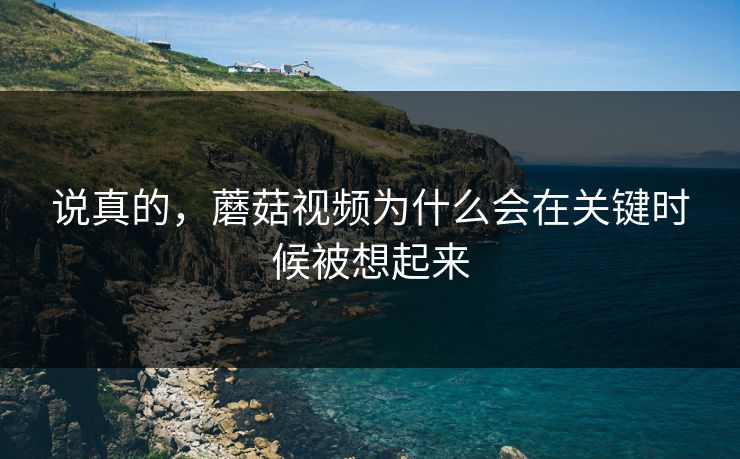说真的，蘑菇视频为什么会在关键时候被想起来