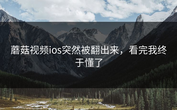 蘑菇视频ios突然被翻出来，看完我终于懂了