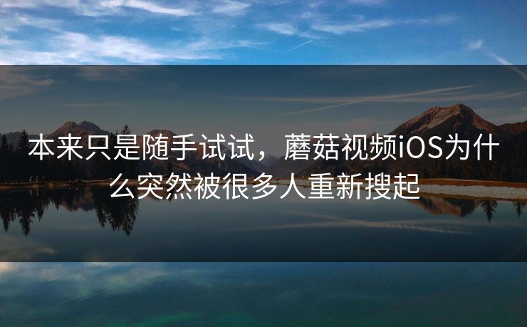 本来只是随手试试,蘑菇视频iOS为什么突然被很多人重新搜起 本来只是随手试试,蘑菇视频iOS为什么突然被很多人重新搜起
