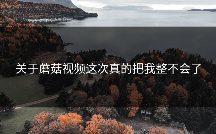 关于蘑菇视频这次真的把我整不会了 关于蘑菇视频这次真的把我整不会了